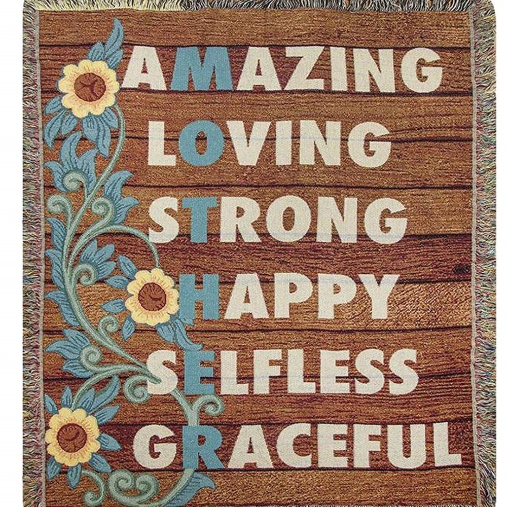 Mother or Grandma Amazing Loving Strong Throw